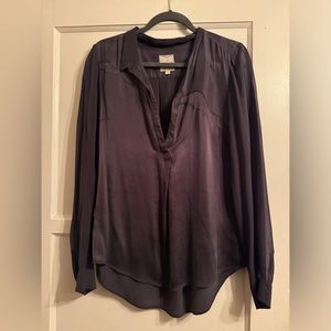 GO SILK Black blouse sz M